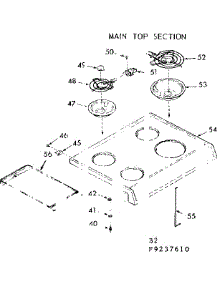 Main Top Section parts for Kenmore Range 911.9237610 (9119237610, 911 9237610) from AppliancePartsPros.com
