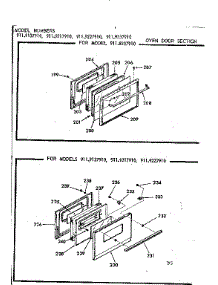 Oven Door Section parts for Kenmore Range 911.9237910 (9119237910, 911 9237910) from AppliancePartsPros.com