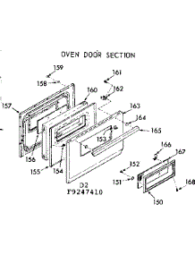 Oven Door Section parts for Kenmore Range 911.9247410 (9119247410, 911 9247410) from AppliancePartsPros.com