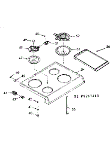 Main Top Section parts for Kenmore Range 911.9247410 (9119247410, 911 9247410) from AppliancePartsPros.com