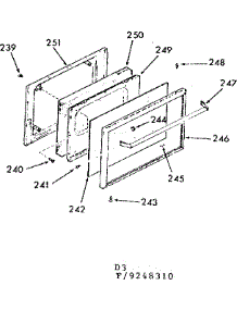 Oven Door Section parts for Kenmore Range 911.9248310 (9119248310, 911 9248310) from AppliancePartsPros.com