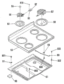 Main Top Section parts for Kenmore Range 911.9249181 (9119249181, 911 9249181) from AppliancePartsPros.com