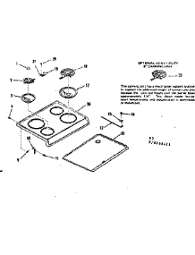 Main Top parts for Kenmore Range 911.9278411 (9119278411, 911 9278411) from AppliancePartsPros.com