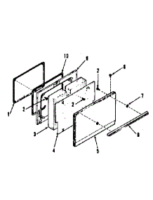 Illustration And Parts List For Oven Door Section parts for Kenmore Range 911.9318610 (9119318610, 911 9318610) from AppliancePartsPros.com