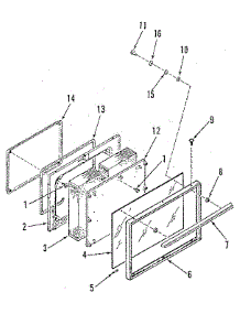 Oven Door Section parts for Kenmore Range 911.9328710 (9119328710, 911 9328710) from AppliancePartsPros.com