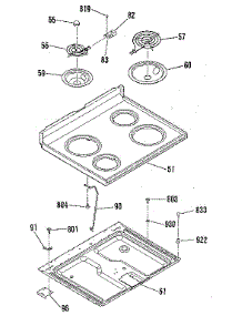 Main Top Section parts for Kenmore Range 911.9349181 (9119349181, 911 9349181) from AppliancePartsPros.com
