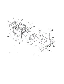Oven Door parts for Kenmore Range 911.9352190 (9119352190, 911 9352190) from AppliancePartsPros.com