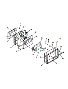 Oven Door Section parts for Kenmore Range 911.9378710 (9119378710, 911 9378710) from AppliancePartsPros.com