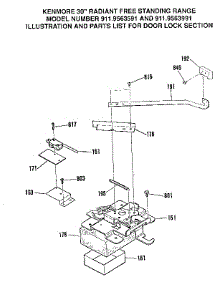 Door Lock Section parts for Kenmore Range 911.9563591 (9119563591, 911 9563591) from AppliancePartsPros.com
