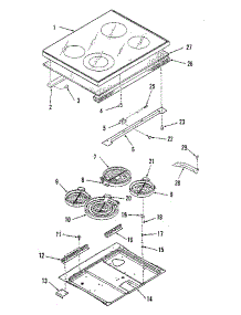 Main Top Section parts for Kenmore Range 911.9598890 (9119598890, 911 9598890) from AppliancePartsPros.com