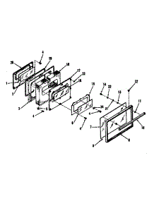 Oven Door Section parts for Kenmore Range 911.9858710 (9119858710, 911 9858710) from AppliancePartsPros.com