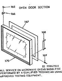 Oven Door Section parts for Kenmore Microwave 911.9967910 (9119967910, 911 9967910) from AppliancePartsPros.com