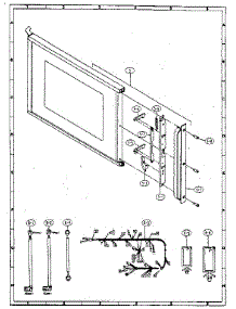 Door Assembly parts for Kenmore Microwave/Hood Combo 997.58 (1988) (99758 (1988), 997 58 (1988)) from AppliancePartsPros.com