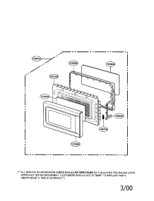 Door parts for Kenmore Microwave 721.69252990 (72169252990, 721 69252990) from AppliancePartsPros.com
