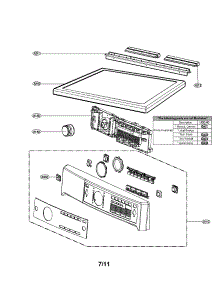 Control Panel And Plate Assembly Parts parts for Kenmore Dryer 796.81538110 (79681538110, 796 81538110) from AppliancePartsPros.com