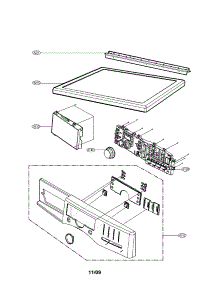 Control Panel And Plate Assembly Parts parts for Kenmore Dryer 796.82198900 (79682198900, 796 82198900) from AppliancePartsPros.com