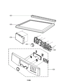 Control Panel And Plate Assembly Parts parts for Kenmore Dryer 796.90518900 (79690518900, 796 90518900) from AppliancePartsPros.com