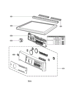 Control Panel And Plate Assembly Parts parts for Kenmore Dryer 796.91538110 (79691538110, 796 91538110) from AppliancePartsPros.com