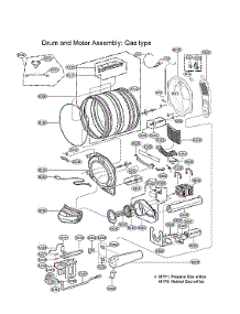 Drum & Motor Assy: Gas Type parts for Kenmore Elite Dryer 79691782710 from AppliancePartsPros.com