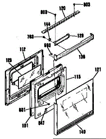 Door Section parts for Kenmore Wall Oven 911.3012991 (9113012991, 911 3012991) from AppliancePartsPros.com