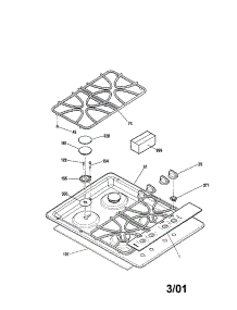 Main Top parts for Kenmore Cooktop 911.32214100 (91132214100, 911 32214100) from AppliancePartsPros.com