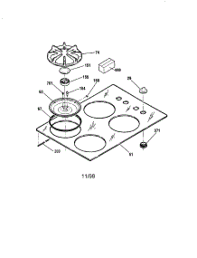 Main Top parts for Kenmore Cooktop 911.32386890 (91132386890, 911 32386890) from AppliancePartsPros.com
