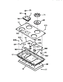 Main Top Section parts for Kenmore Cooktop 911.3302190 (9113302190, 911 3302190) from AppliancePartsPros.com