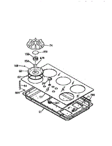 Main Top parts for Kenmore Cooktop 911.33355590 (91133355590, 911 33355590) from AppliancePartsPros.com