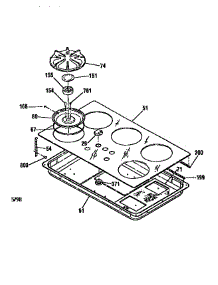 Main Top Section parts for Kenmore Cooktop 911.33356591 (91133356591, 911 33356591) from AppliancePartsPros.com