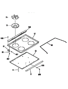 Main Top parts for Kenmore Range 911.3544090 (9113544090, 911 3544090) from AppliancePartsPros.com