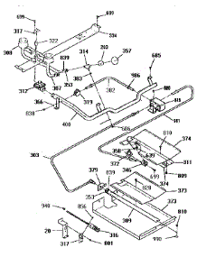 Burner Section parts for Kenmore Range 911.3544090 (9113544090, 911 3544090) from AppliancePartsPros.com