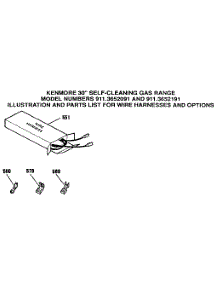 Wire Harnesses And Options parts for Kenmore Range 911.3652091 (9113652091, 911 3652091) from AppliancePartsPros.com