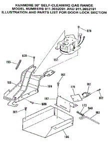Door Lock Section parts for Kenmore Range 911.3652191 (9113652191, 911 3652191) from AppliancePartsPros.com