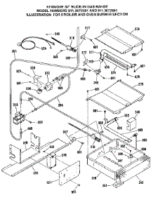 Broiler And Oven Burner Section parts for Kenmore Range 911.3672591 (9113672591, 911 3672591) from AppliancePartsPros.com