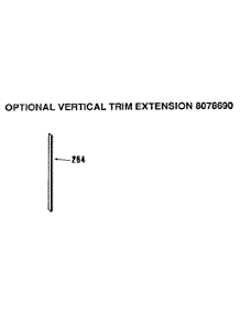 Optional Vertical Trim Extension 8078690 parts for Kenmore Range 911.3672591 (9113672591, 911 3672591) from AppliancePartsPros.com