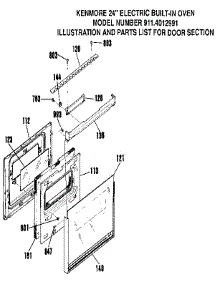 Door parts for Kenmore Wall Oven 911.4012191 (9114012191, 911 4012191) from AppliancePartsPros.com