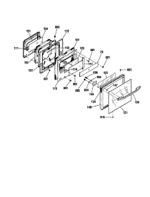 Door parts for Kenmore Wall Oven 911.40499890 (91140499890, 911 40499890) from AppliancePartsPros.com