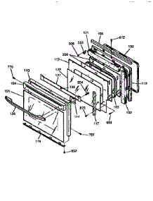 Door Section parts for Kenmore Wall Oven 911.41165690 (91141165690, 911 41165690) from AppliancePartsPros.com