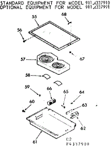 Glass Top Module Kit parts for Kenmore Cooktop 911.4337991 (9114337991, 911 4337991) from AppliancePartsPros.com