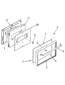 Oven Door Section parts for Kenmore Range 911.4528611 (9114528611, 911 4528611) from AppliancePartsPros.com