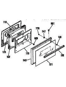 Oven Door Section parts for Kenmore Range 911.4534090 (9114534090, 911 4534090) from AppliancePartsPros.com