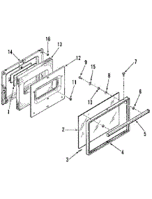 Oven Door Section parts for Kenmore Range 911.4548813 (9114548813, 911 4548813) from AppliancePartsPros.com