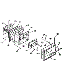 Oven Door Section parts for Kenmore Range 911.4553591 (9114553591, 911 4553591) from AppliancePartsPros.com