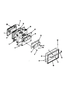 Oven Door Section parts for Kenmore Range 911.4558610 (9114558610, 911 4558610) from AppliancePartsPros.com