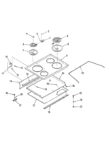 Main Top Section parts for Kenmore Range 911.4558816 (9114558816, 911 4558816) from AppliancePartsPros.com