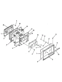 Oven Door Section parts for Kenmore Range 911.4558817 (9114558817, 911 4558817) from AppliancePartsPros.com