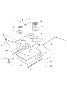 Main Top parts for Kenmore Range 911.4558818 (9114558818, 911 4558818) from AppliancePartsPros.com