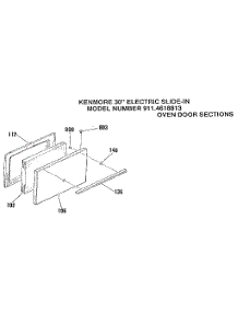 Oven Door Sections parts for Kenmore Range 911.4628813 (9114628813, 911 4628813) from AppliancePartsPros.com