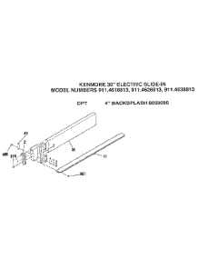Opt 4" Backsplash 8059090 parts for Kenmore Range 911.4628813 (9114628813, 911 4628813) from AppliancePartsPros.com