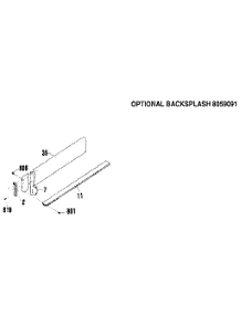 Optional Backsplash parts for Kenmore Range 911.4652192 (9114652192, 911 4652192) from AppliancePartsPros.com